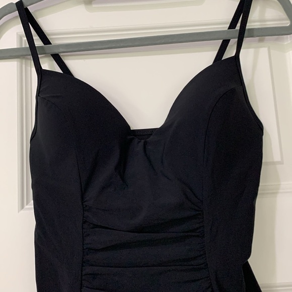 Lands' End Black One Piece Swimsuit with Sweetheart Neckline - Picture 3 of 7